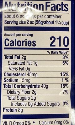 Egg pasta - Nutrition facts