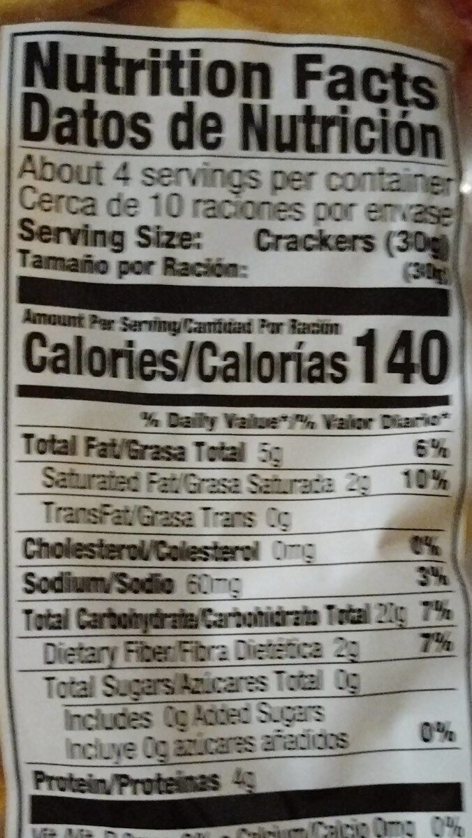 Cuban Crackers - Nutrition facts
