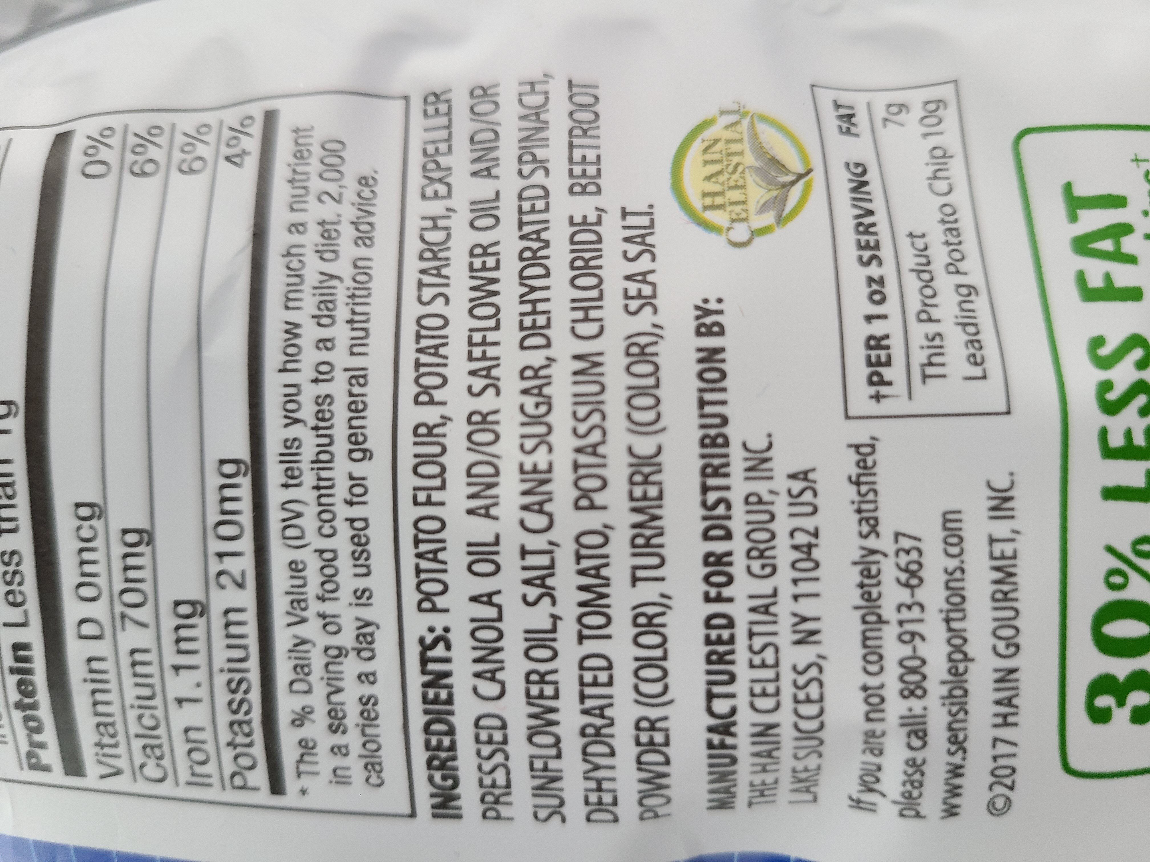Garden veggie chips - Ingredients