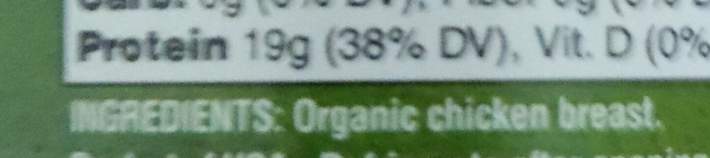 Organic Roasted Chicken Breast No Salt Added - 5 oz - Ingredients