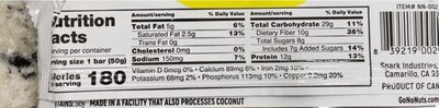 nut-free protein+energy bars - Nutrition facts