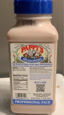 Calories in Pappy's Fine Food Pappys Seasoning