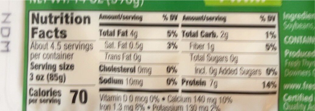 Organi tofu firm - Nutrition facts