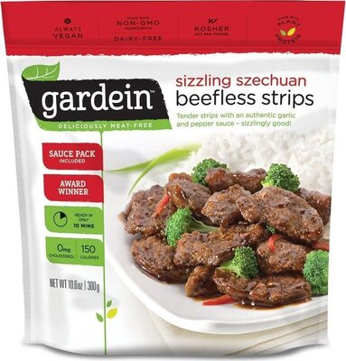 Calories in Gardein,  Garden Protein International Inc. Szechuan Beefless Strips