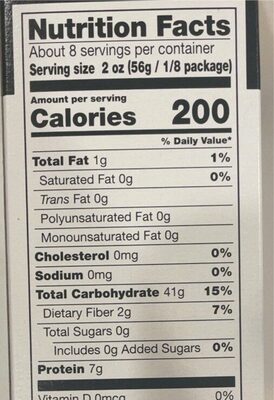Angel Hair Pasta - Nutrition facts