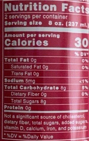 CLEAN Cause raspberry sparkling yerba mate - Nutrition facts