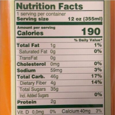 Carrot - Nutrition facts