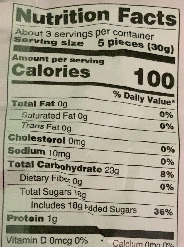 Magical marshmallow twists - Nutrition facts