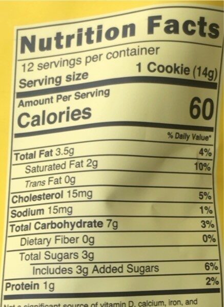 Shortbread cookies - Nutrition facts