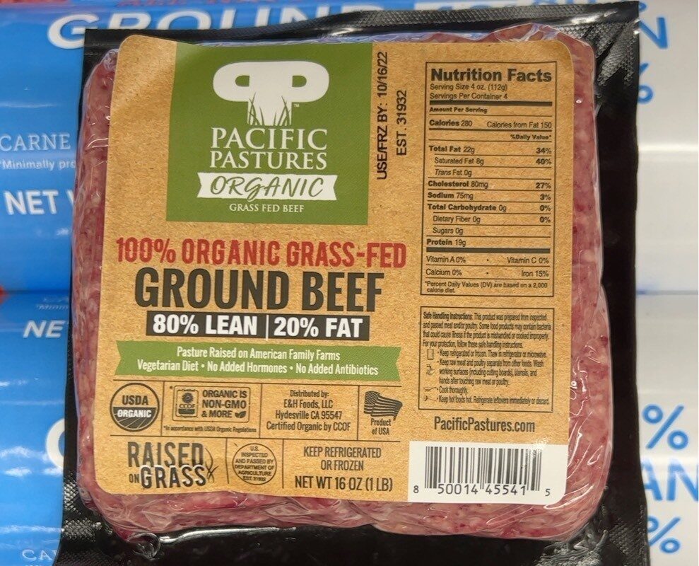 Organic Grass fed ground beef - Product