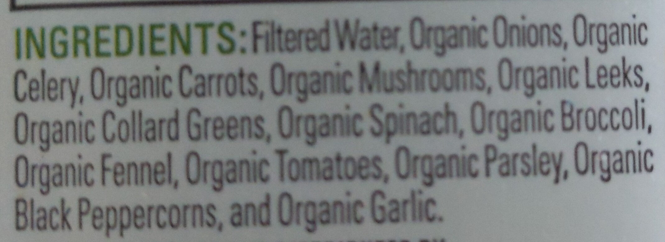 Organic Vegetable Broth - No Salt Added - Ingredientes - en
