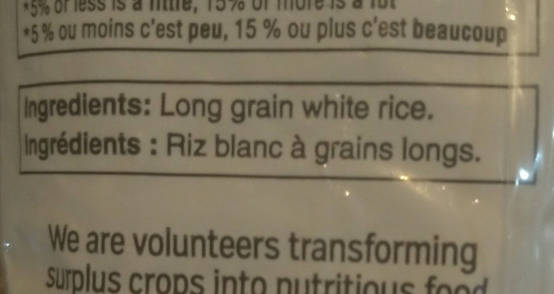 Long Grain White Rice - Ingrediënten - en