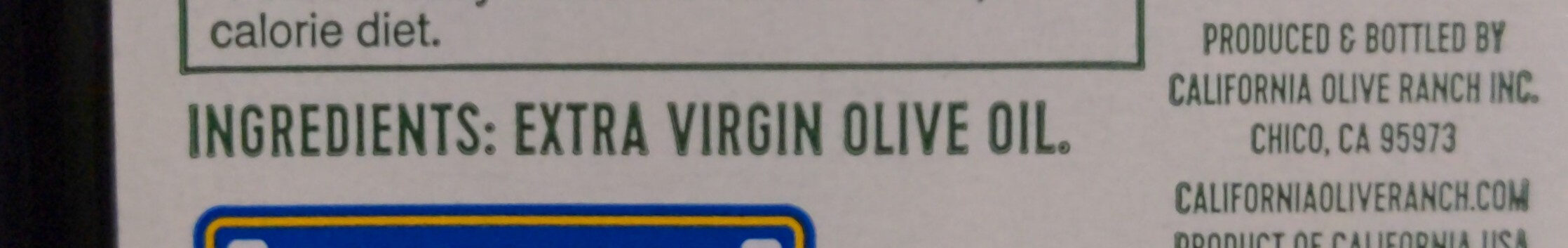 Extra Virgin Olive Oil - Ingredients