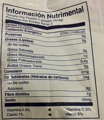CRISPY WAFER FAN - Información nutricional