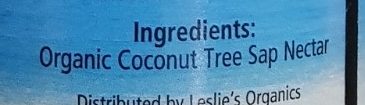 Raw Coconut Nectar - Ingredients