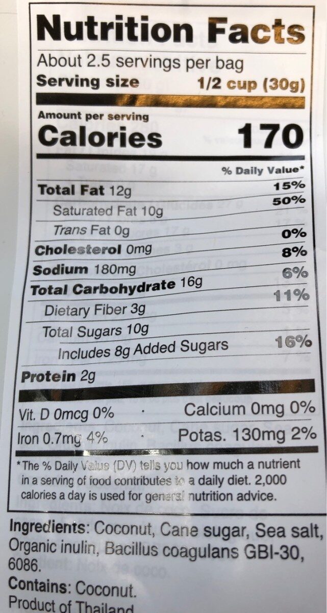 Buddha - Nutrition facts