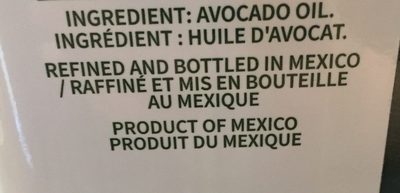 100% pure avocado oil - Ingrédients