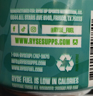 Ryse Fuel - Recycling instructions and/or packaging information - en