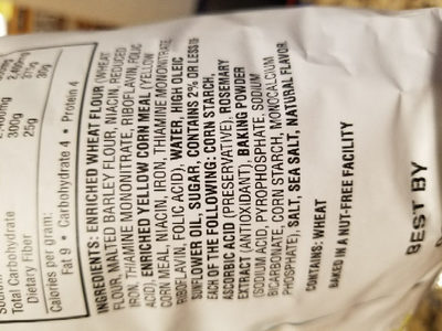 Original cornbread crisps - Ingredients