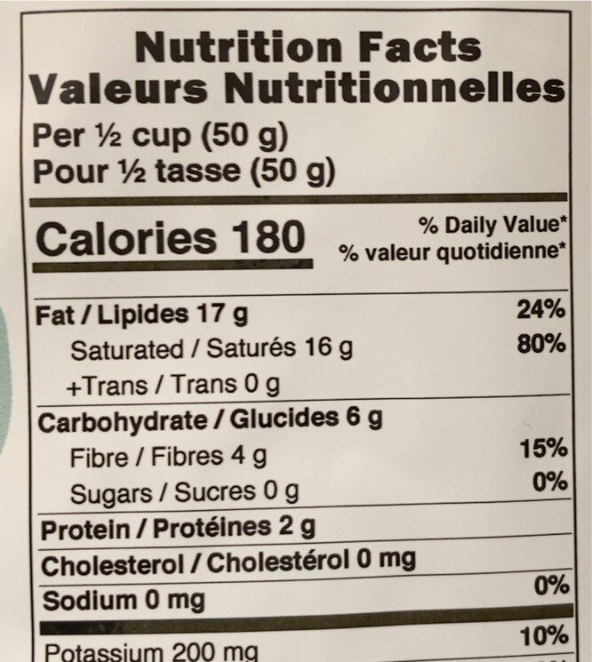 Coconut chunks - Nutrition facts - fr