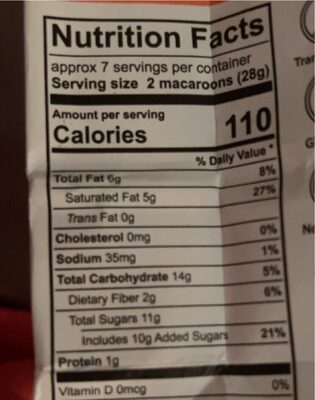 Coconut macaroons - Nutrition facts