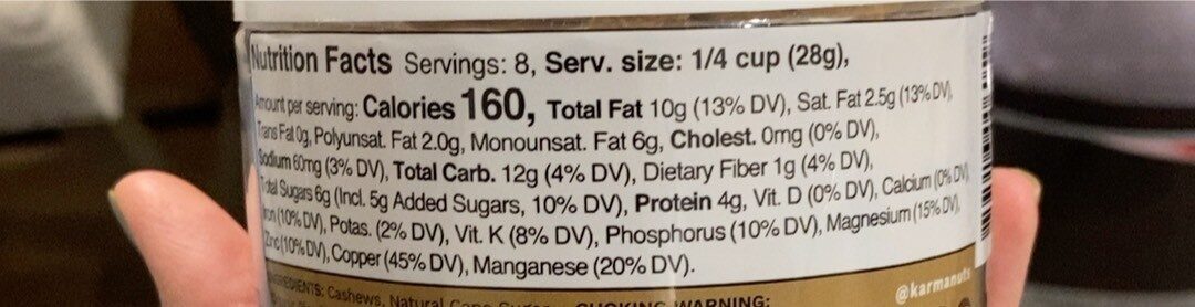 Nuts toasted coconut cashews - Nutrition facts