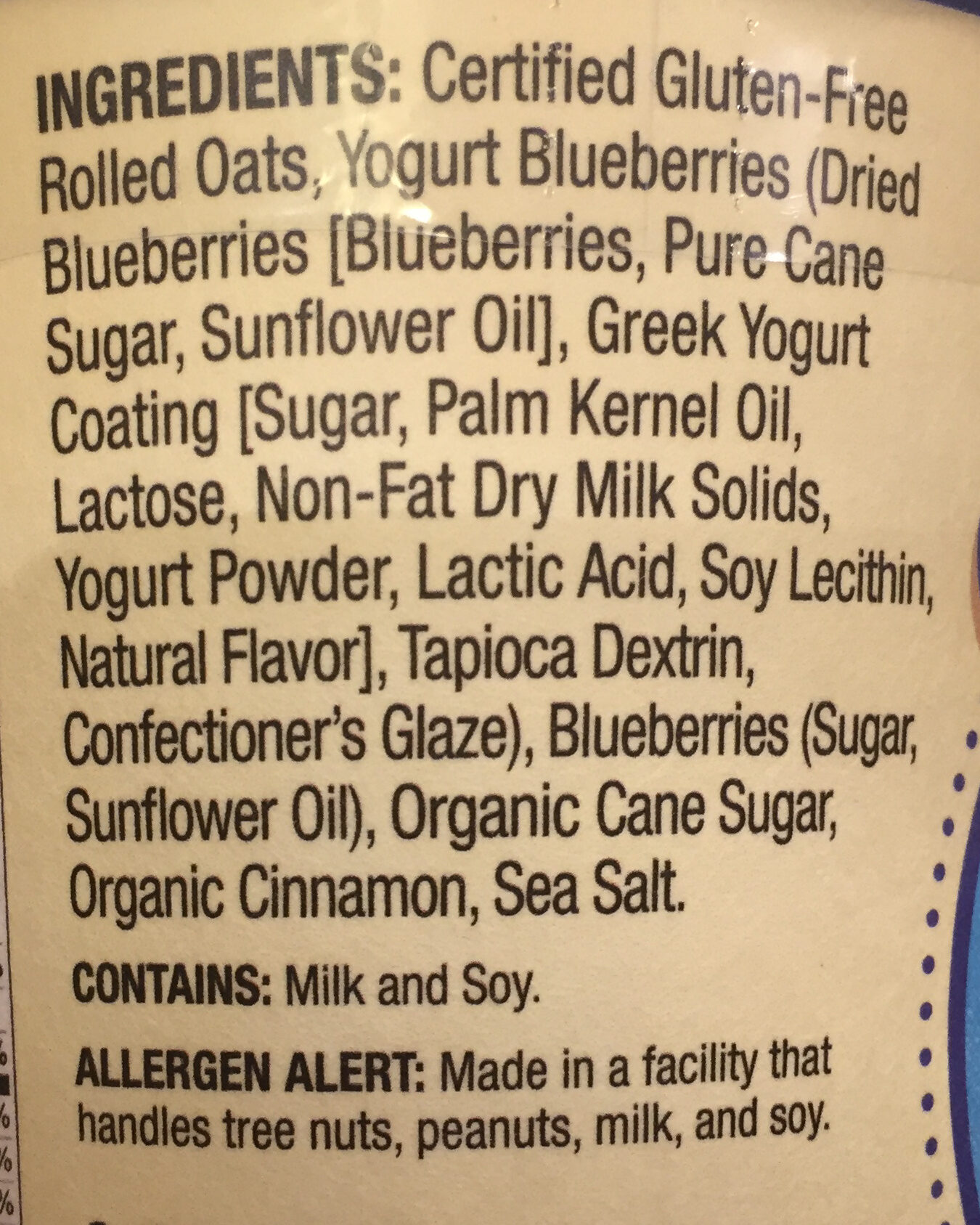 Straw propeller blueberry blitz gourmet oatmeal - Ingredients