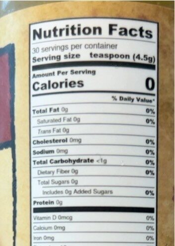 Emerald Sauce - Nutrition facts