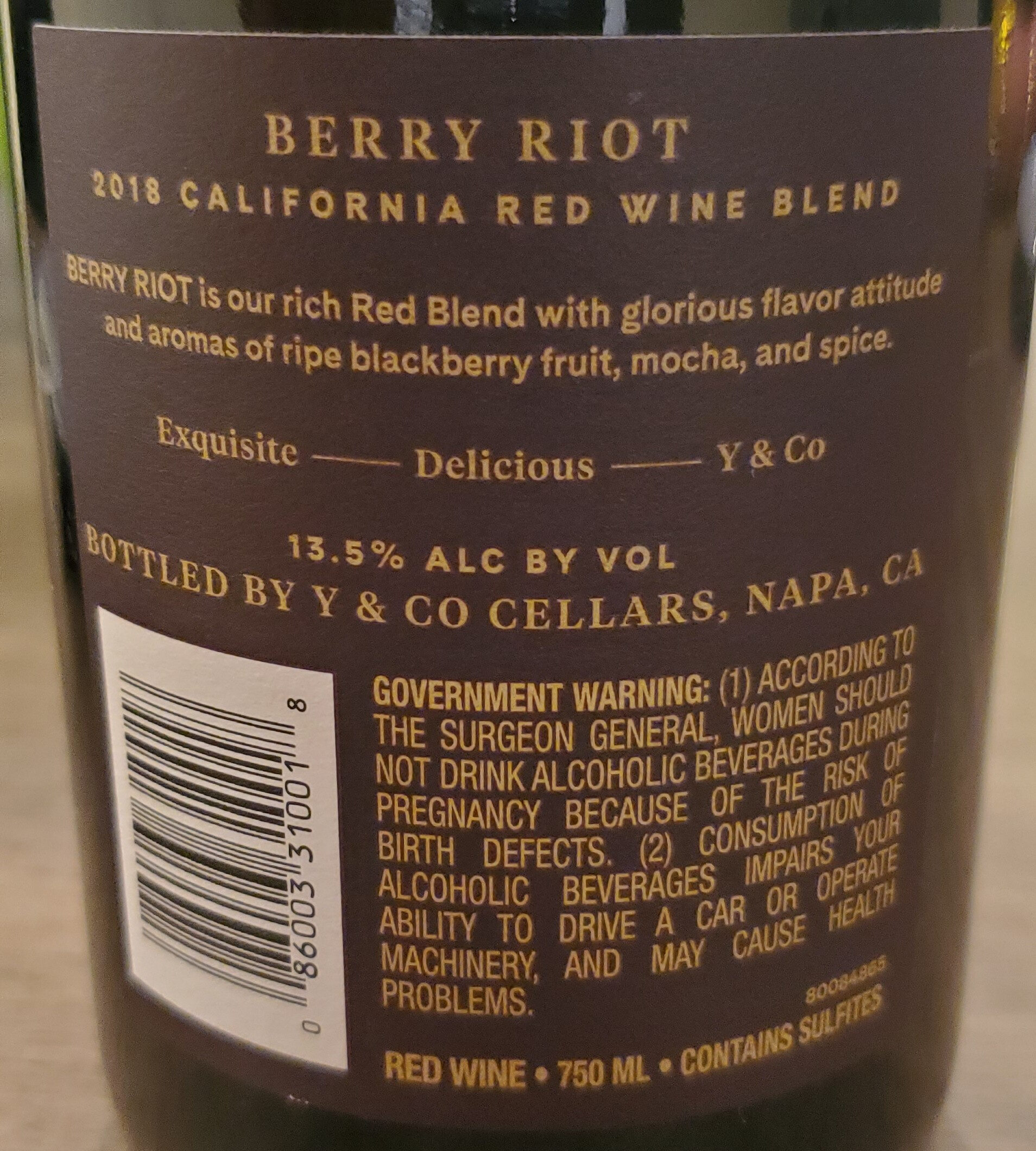 Berry Riot 2018 Red Wine Blend - Produkt - en