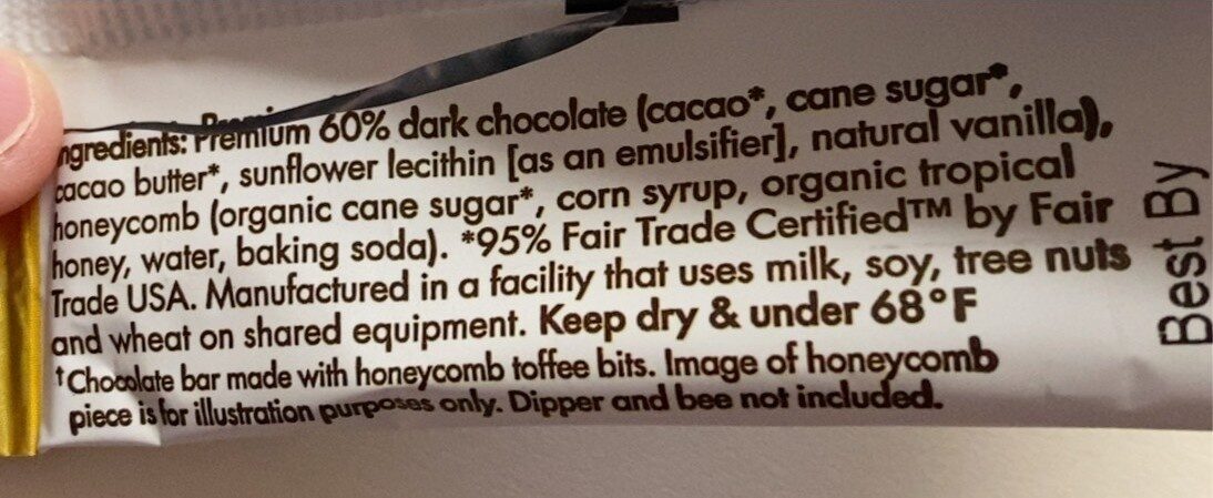 Honeycomb chocolate - Nutrition facts