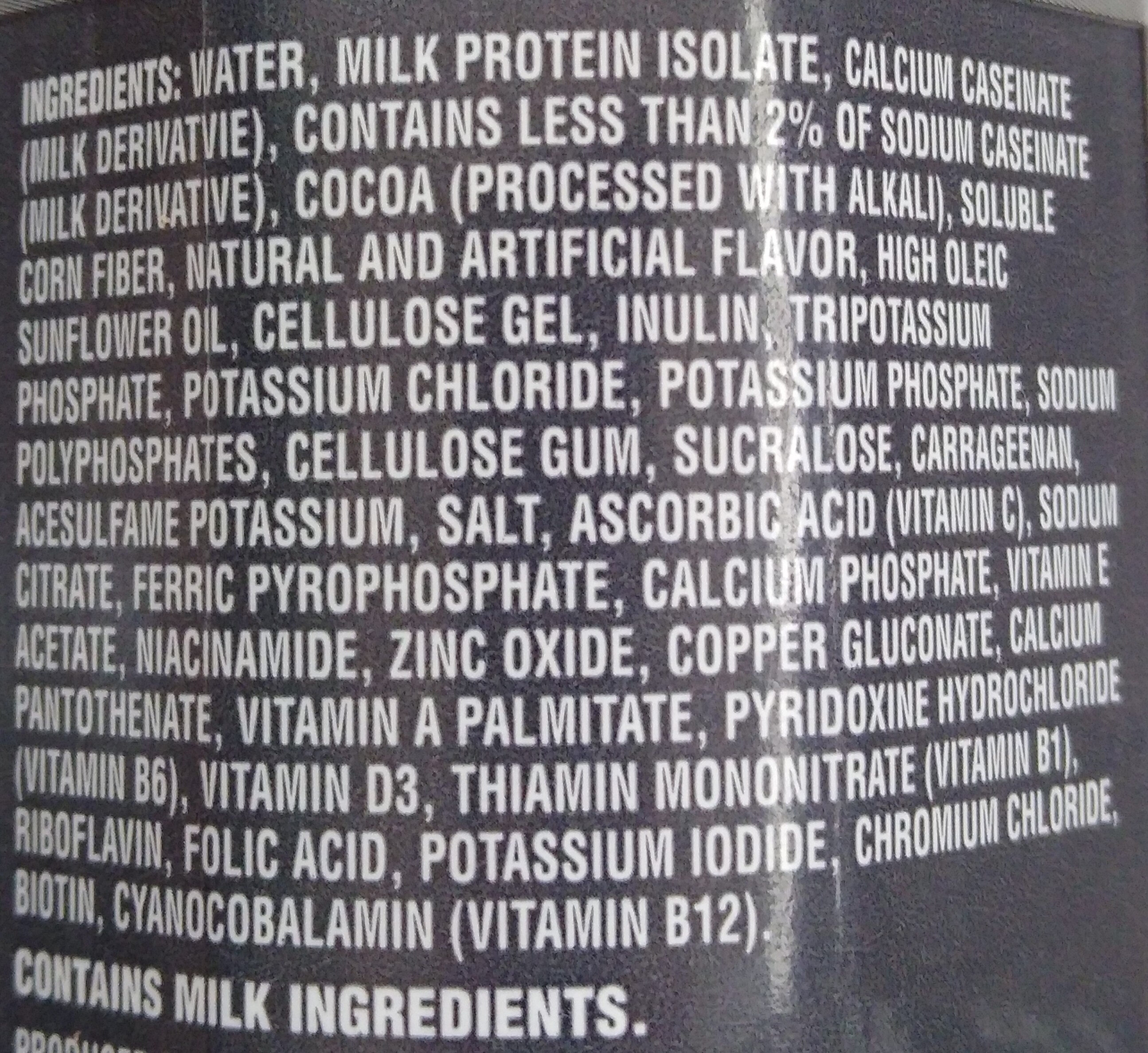 Knockout chocolate - Ingredients