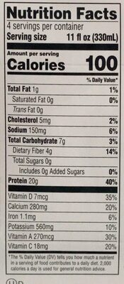 Non Dairy Protein Shake, Chocolate - Nutrition facts