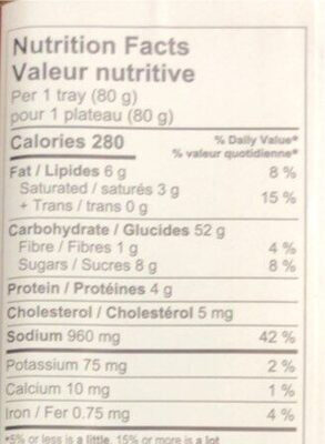 Pad thai - Nutrition facts - fr