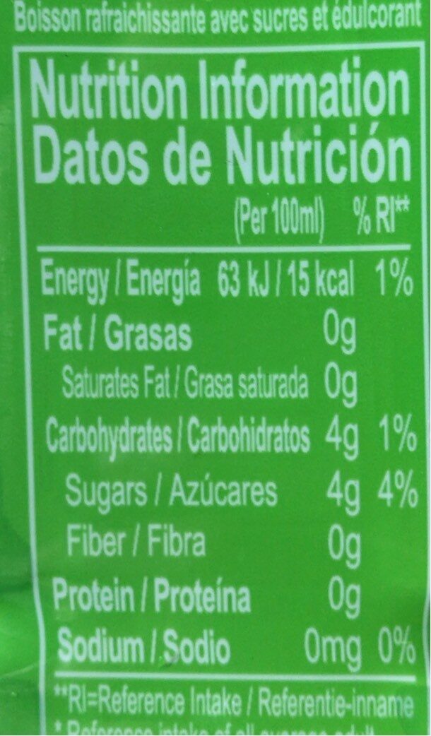 Aloe Vera Drink - Tableau nutritionnel