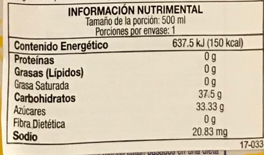 COCONUT PURE PREMIUM PIÑA - Tableau nutritionnel
