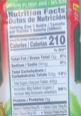 Aloe vera king drink watermelon - Nutrition facts - fr