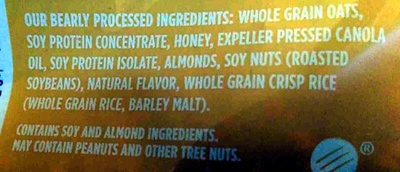 Granola, honey almond - Ingredients