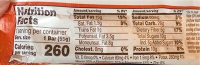 Chunky almond butter bar - Nutrition facts