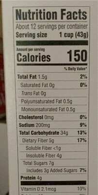 Post grape-nuts flakes cereal - Nutrition facts