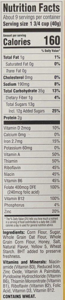 Post honeycomb cereal - Nutrition facts