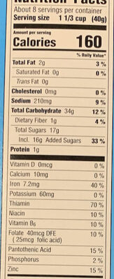 Oreo O's Cereal - Voedingswaarden - en