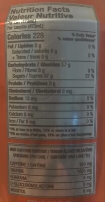 Citrus Energy Drink - Nutrition facts