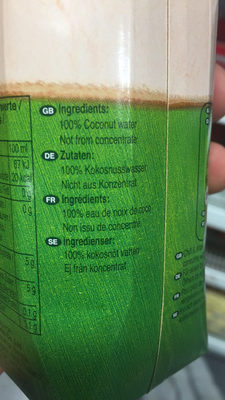 The Elements : Pure Coconut Water - Ingredients - fr