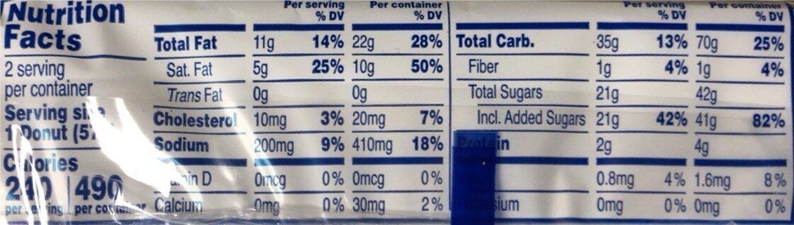 Hostess Jumbo glazed blueberry - Nutrition facts