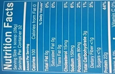 Protein Powder - Nutrition facts