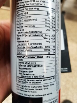 Celsius orange - Ingredients