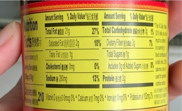 Spicy chili crisp - Nutrition facts