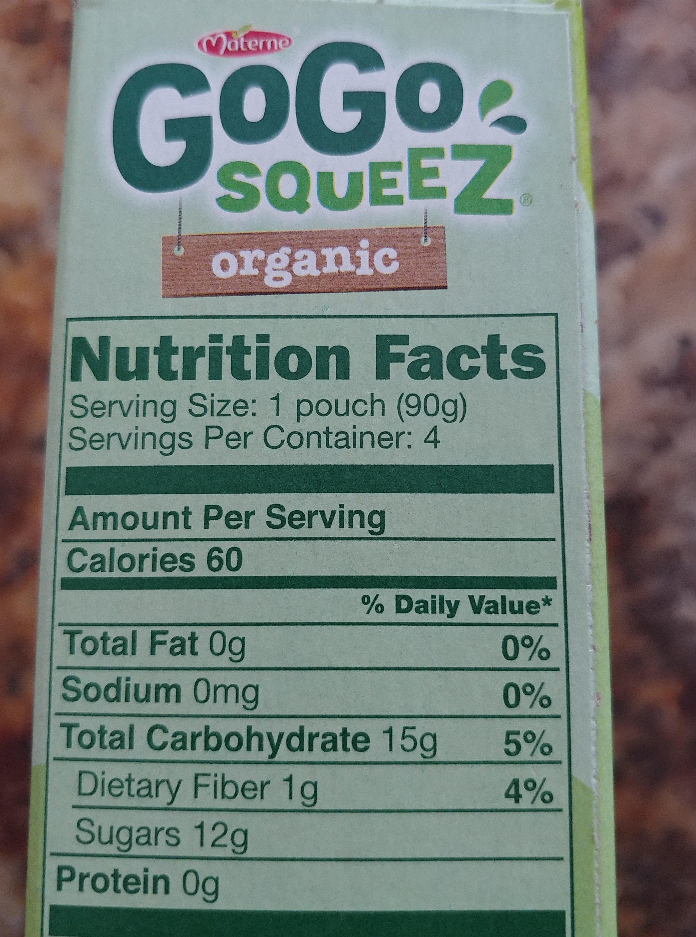 Applesauce on the go - Nutrition facts