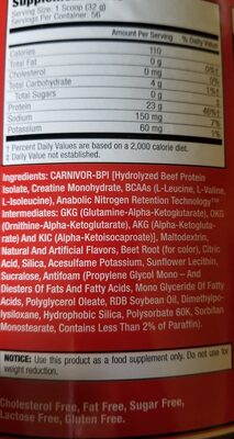 Carnivor - Ingredientes - en