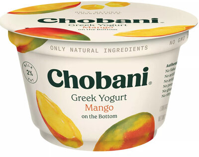 Calories in Chobani Mango On The Bottom Low Fat Greek Yogurt